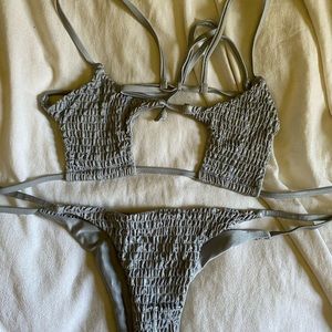 SHEIN grey key-hole bikini